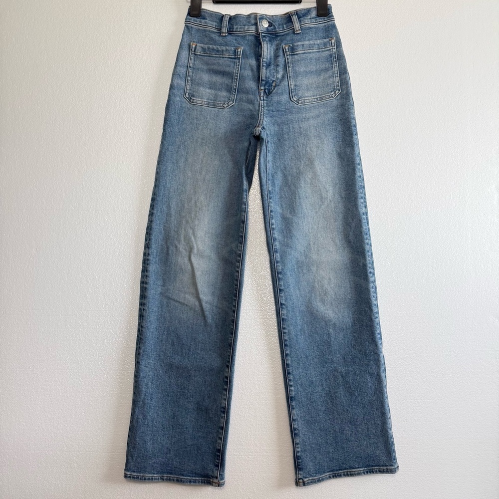 Madewell Emmett Wide Leg High Rise Jeans Light Blue Size 25